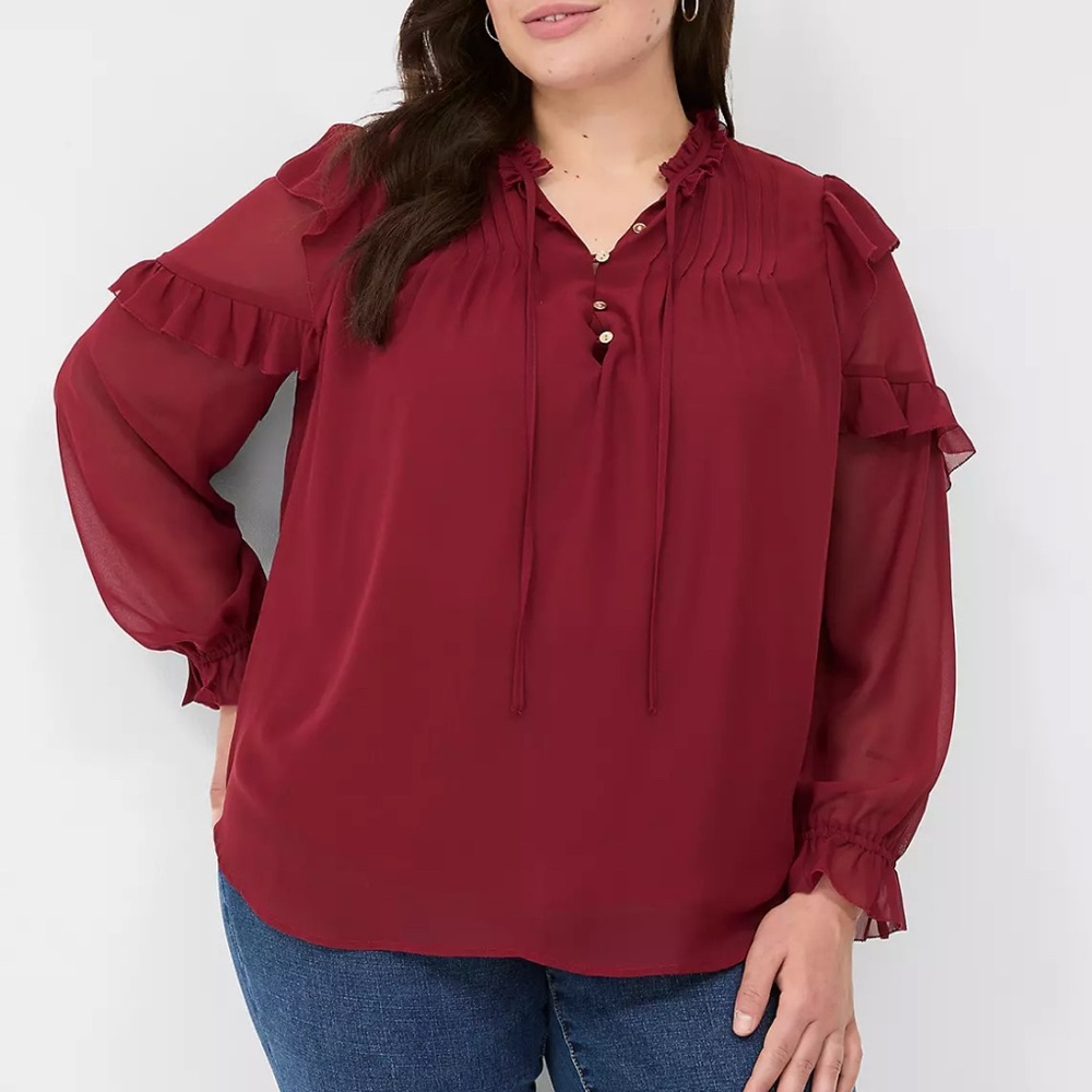 Elegant Lane Bryant Burgundy Women's Top